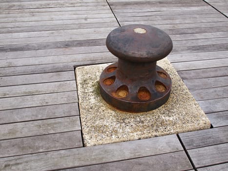Heavy iron berth mooring anchoring point by the water    