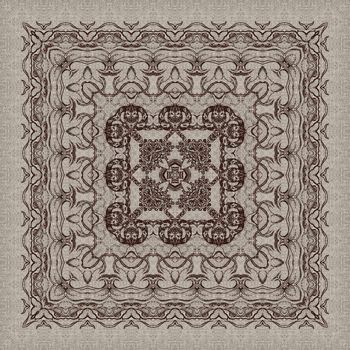 Seamless artistic background, abstract graphic pattern on vintage linen canvas