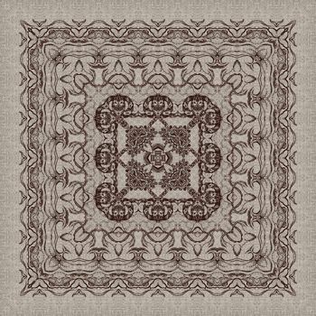 Seamless artistic background, abstract graphic pattern on vintage linen canvas