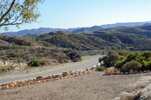 Winding paved road in the Spain,Andalusia