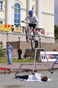 Timur Ibragimov performance, champions of Russia on a cycle trial. City Day of Tyumen on July 26, 2014