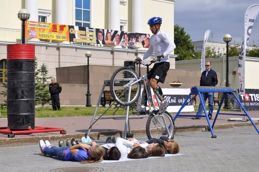 Timur Ibragimov performance, champions of Russia on a cycle trial. City Day of Tyumen on July 26, 2014