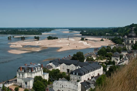 Saumur panoramic and Loire river