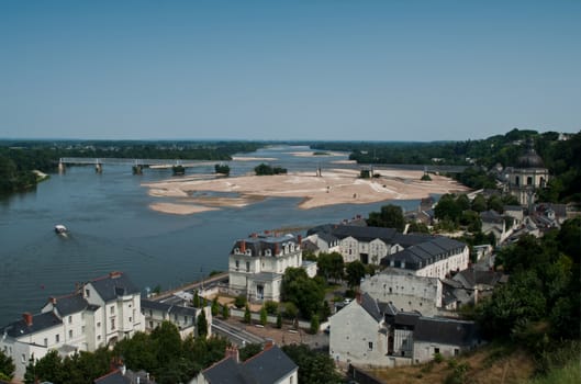 Saumur panoramic and Loire river