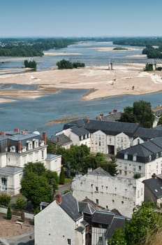 Saumur panoramic and Loire river