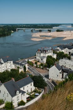 Saumur panoramic and Loire river