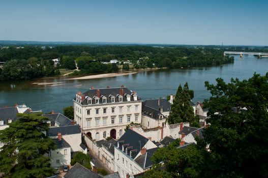 Saumur panoramic and Loire river