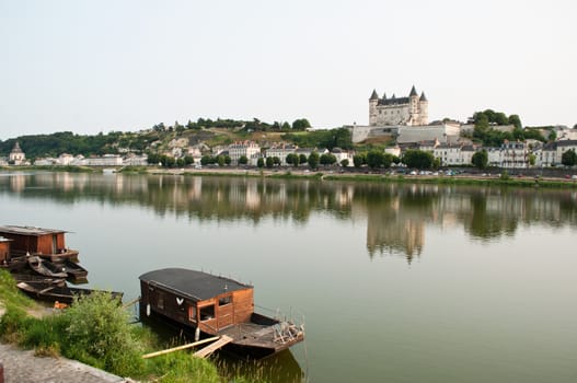 Saumur panoramic and Loire river