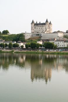 Saumur castle  and Loire river