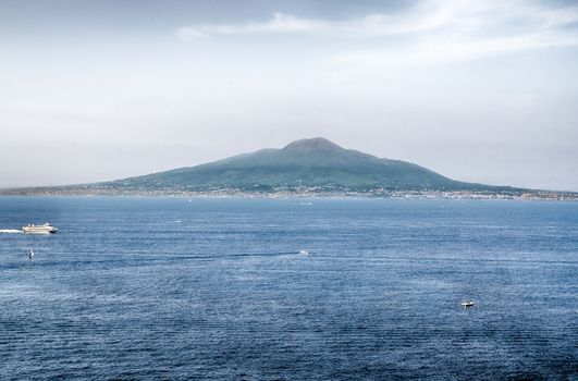 View of the Vesuvius, Bay of Naples, Italy