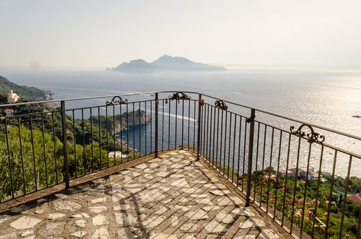 Island of Capri, as seen from the town of Massa Lubrense