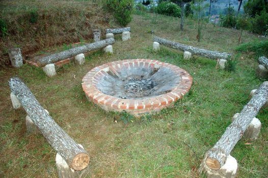 campfire ashes after long night cold temperature