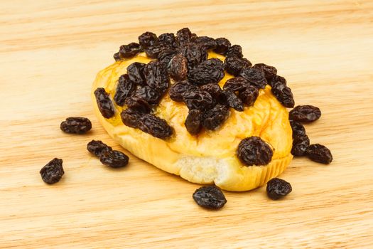 Bread with raisin and mayonnaise