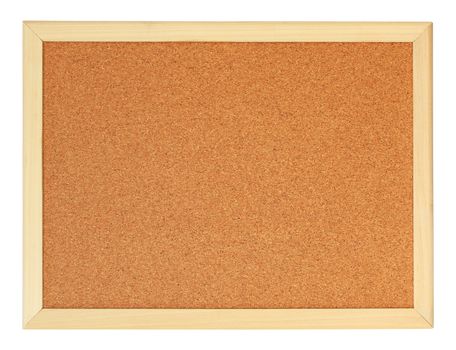 Empty office cork notice board isolated on white