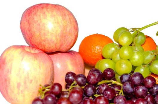 Fruit putting together a isolated white background.