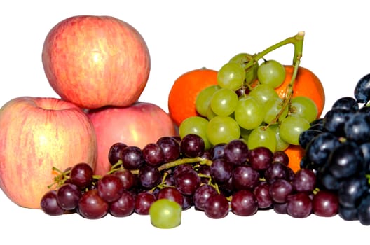 Fruit putting together a isolated white background.