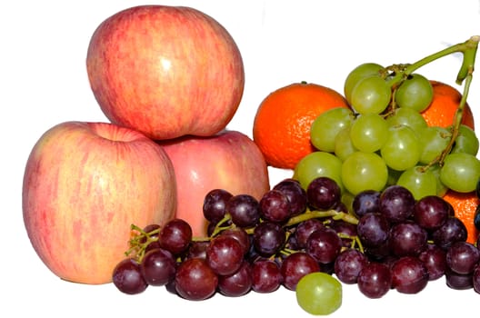 Fruit putting together a isolated white background.