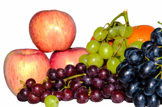 Fruit putting together a isolated white background.