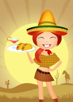 illustration of Mexican woman