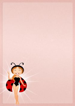 illustration of girl ladybug