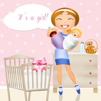illustration of Baby girl