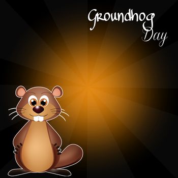 illustration of groundhog Day