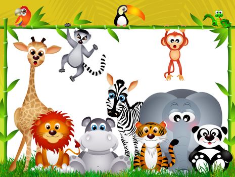 illustration of wild animals