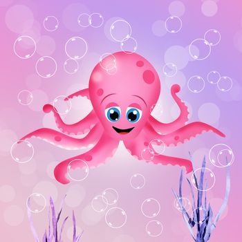 illustration of funny octopus