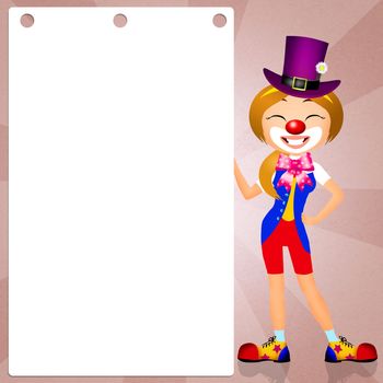 illustration of girl clown