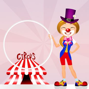 illustration of clown in the circo