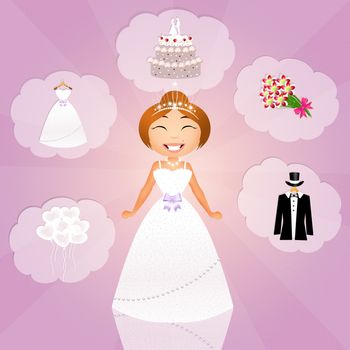 illustration of happy bride