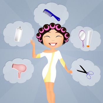 illustration of hair stylist