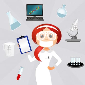 illustration of laboratory objects