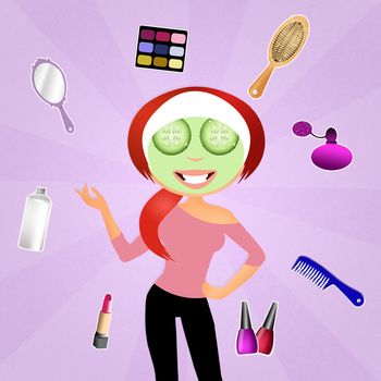 illustration of make up woman