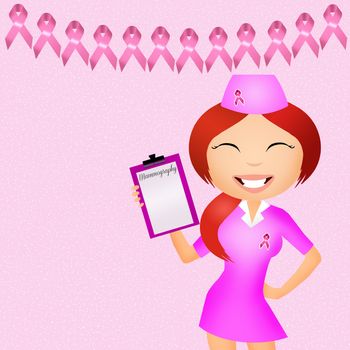 illustration of breast cancer association