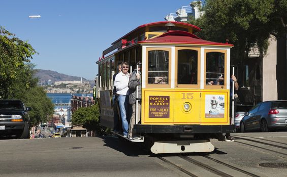 SAN FRANCISCO - NOVEMBER 3rd: The Cable car tram, November 3rd, 2012 in San Francisco, USA. The San Francisco cable car system is world last permanently manually operated cable car system. Lines were established between 1873 and 1890.