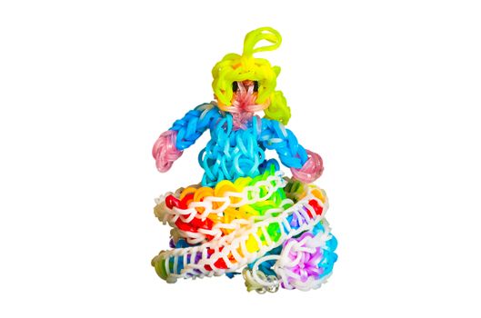 Rainbow loom rubber bands princess with colorful bracelet