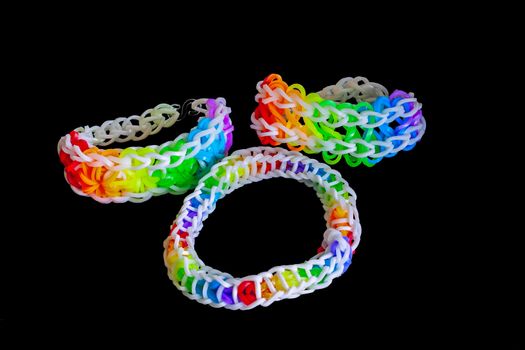 Rainbow loom rubber bands  with colorful fashion bracelet