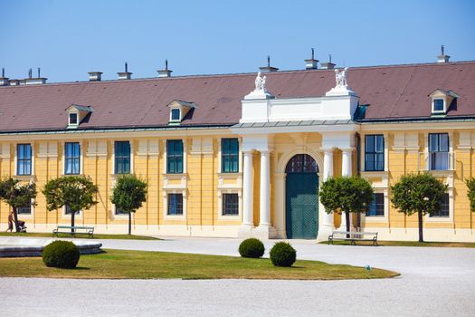 VIENNA, AUSTRIA - AUGUST 4, 2013: Schonbrunn Palace royal residence on August 4, 2013 in Vienna, Austria.