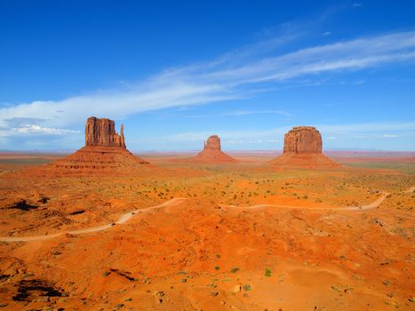 Three Buttes of Monument Valley (Utah, USA)