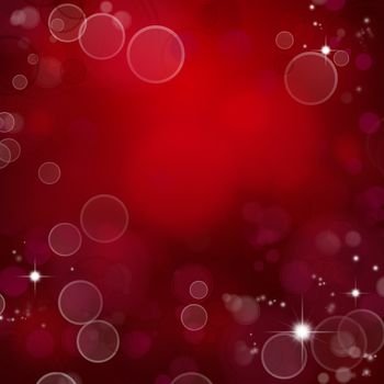 Circles and stars on red background