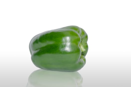 sweet pepper green isolated on white background.