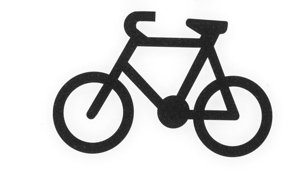 Bicycle lane road - square white bike cycling sign