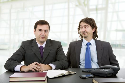 business team working at a desk at the office