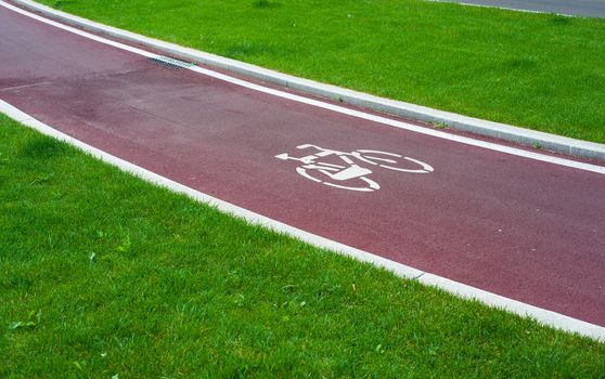 View of new bike path in Milan