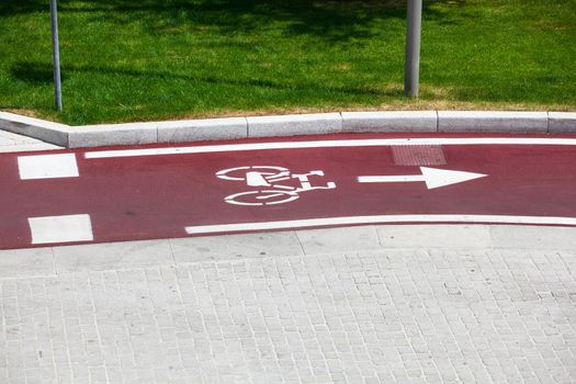 View of new bike path in Milan