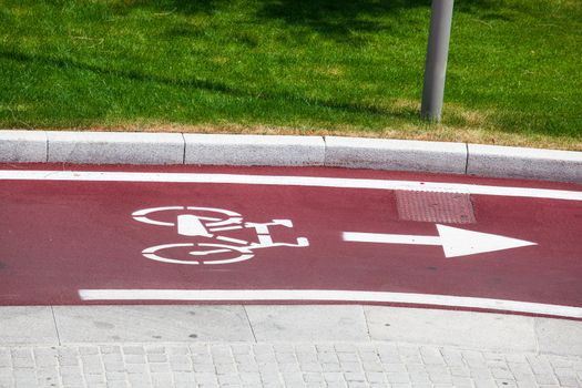 View of new bike path in Milan
