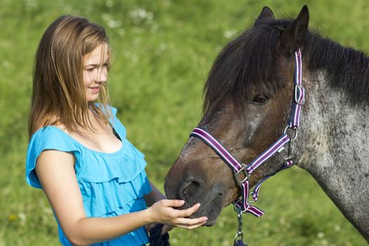 young girl and her horse