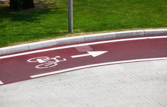 View of new bike path in Milan
