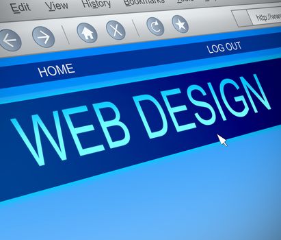 Illustration depicting a computer screen capture with a web design concept.